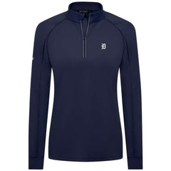 Detroit Tigers Levelwear Women's Kinetic Insignia Quarter-Zip Pullover Navy