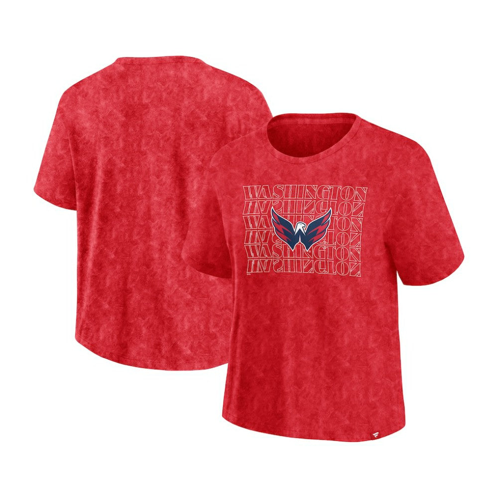 Washington Capitals Fanatics Women's Faded Wash T-Shirt Red