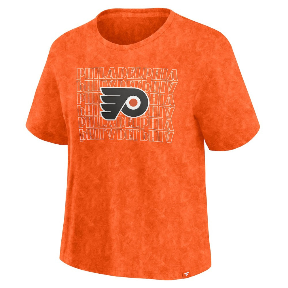 Philadelphia Flyers Fanatics Women's Faded Wash T-Shirt Orange