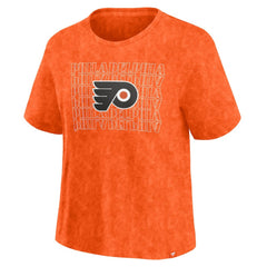 Philadelphia Flyers Fanatics Women's Faded Wash T-Shirt Orange
