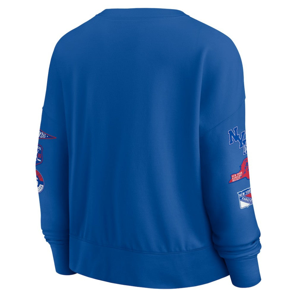 New York Rangers Fanatics Women's Go Team Pullover Sweatshirt Blue