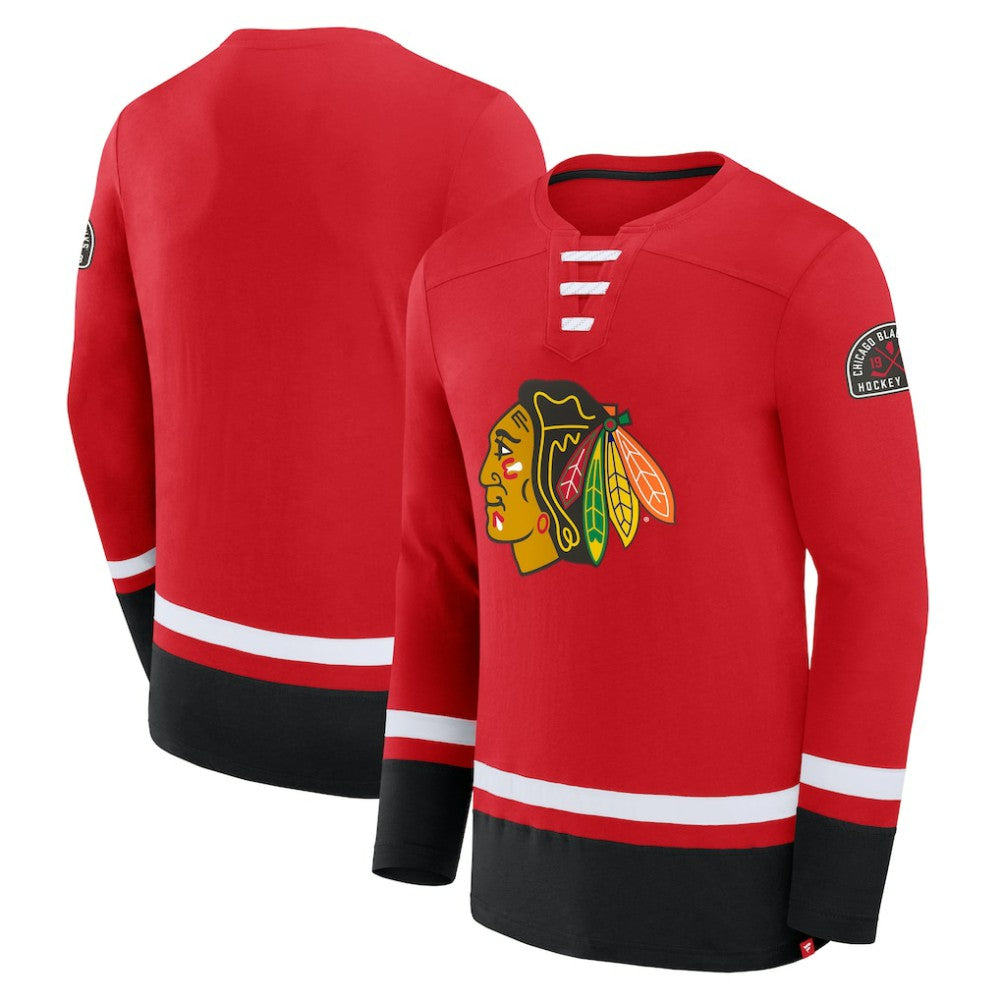 Chicago Blackhawks Fanatics High Point Long Sleeve T-Shirt Red