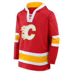 Calgary Flames Fanatics Inside Line Fleece Pullover Hoodie- Red