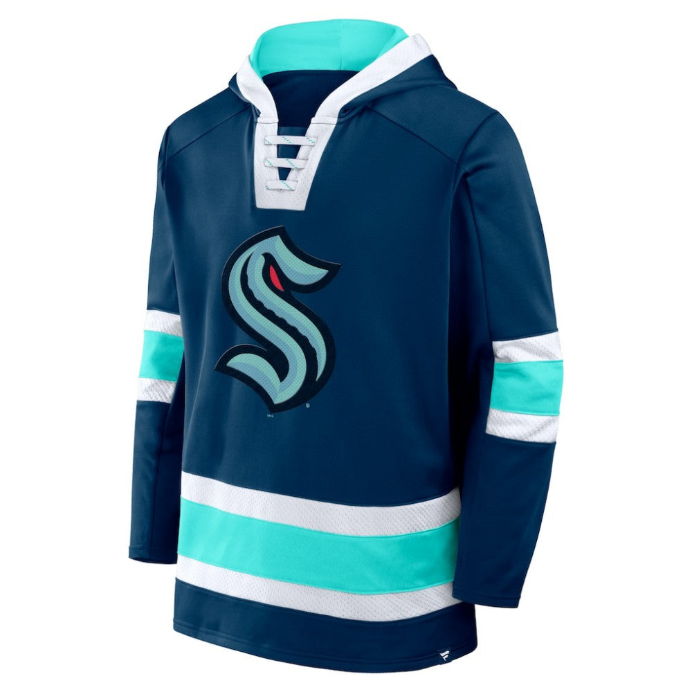 Seattle Kraken Fanatics Inside Line Fleece Pullover Hoodie- Deep Sea Blue