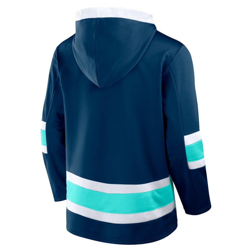 Seattle Kraken Fanatics Inside Line Fleece Pullover Hoodie- Deep Sea Blue