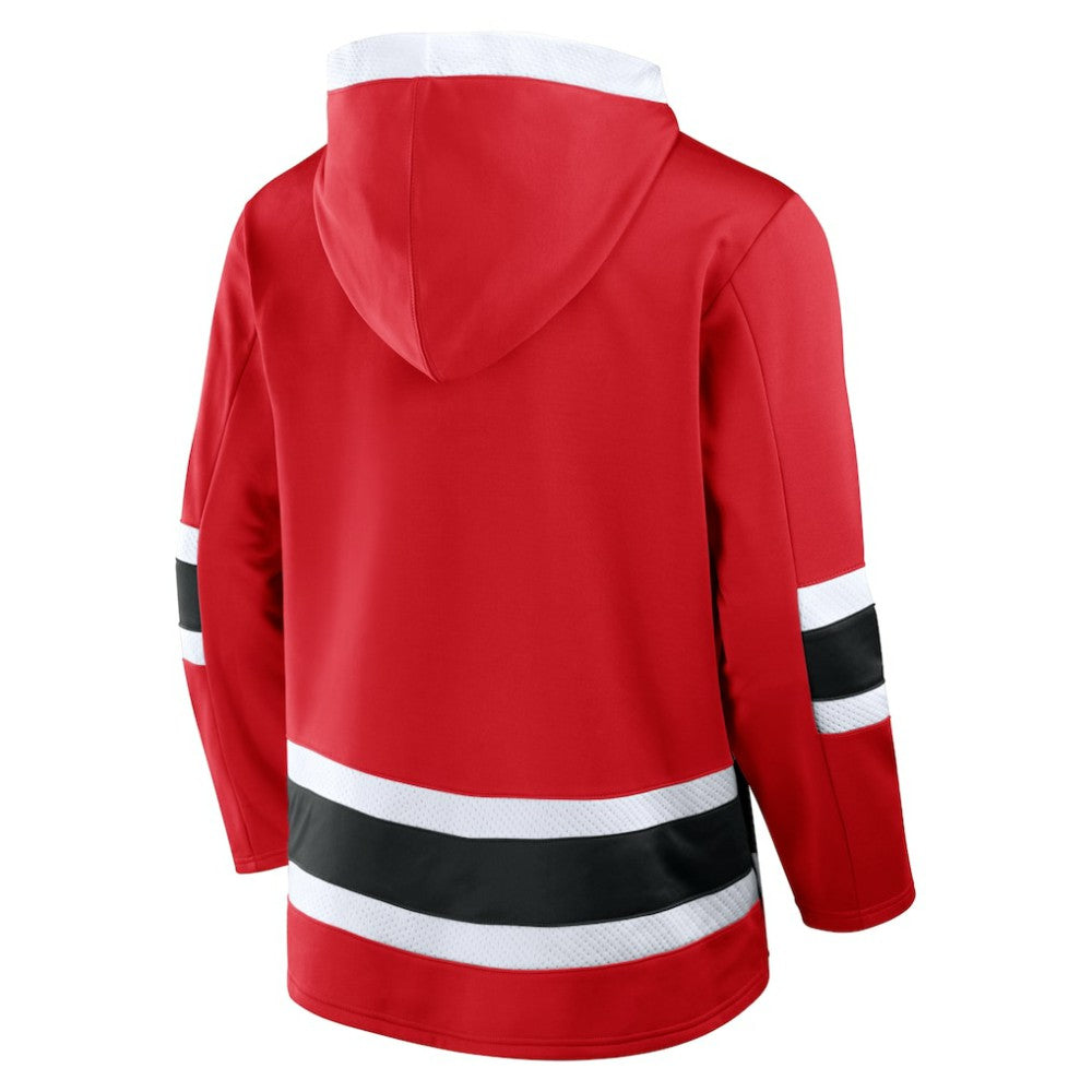 New Jersey Devils Fanatics Inside Line Fleece Pullover Hoodie- Red