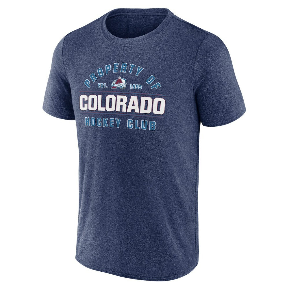 Colorado Avalanche Fanatics Property Of T-Shirt Heather Heather Blue