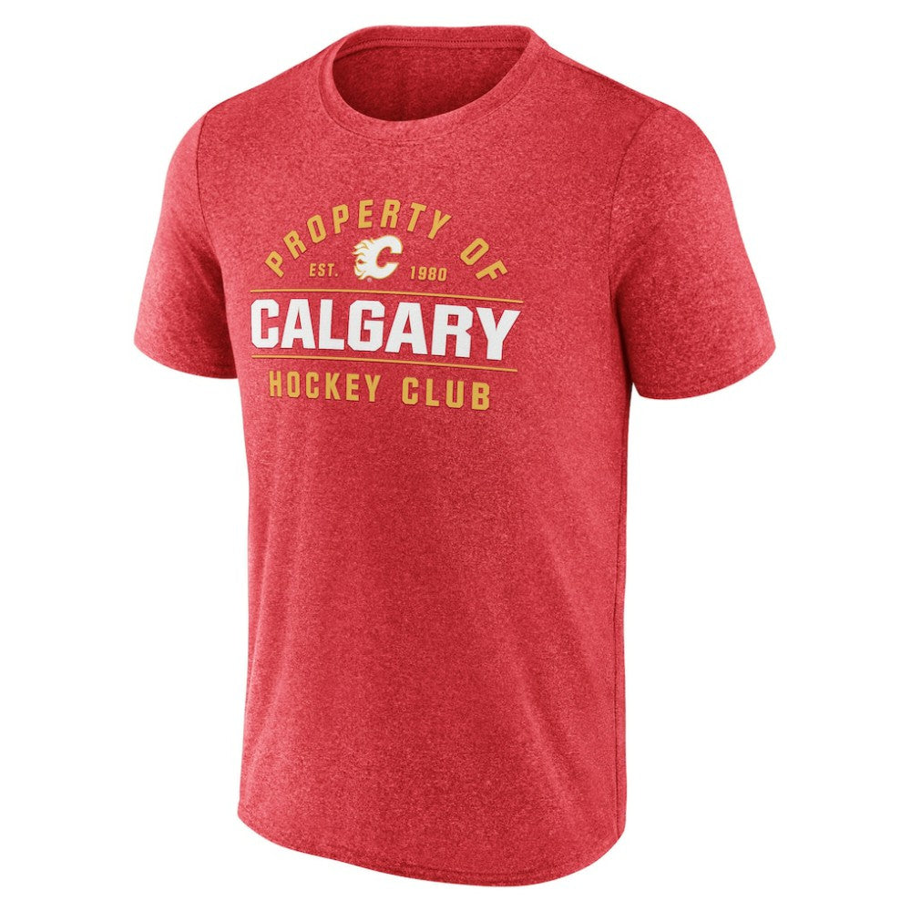 Calgary Flames Fanatics Property Of T-Shirt Heather Red