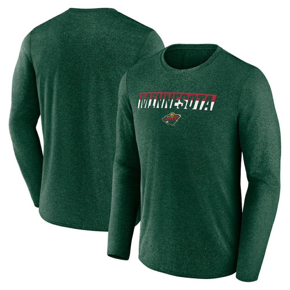Minnesota Wild Fanatics Transition Long Sleeve T-Shirt Heather Green