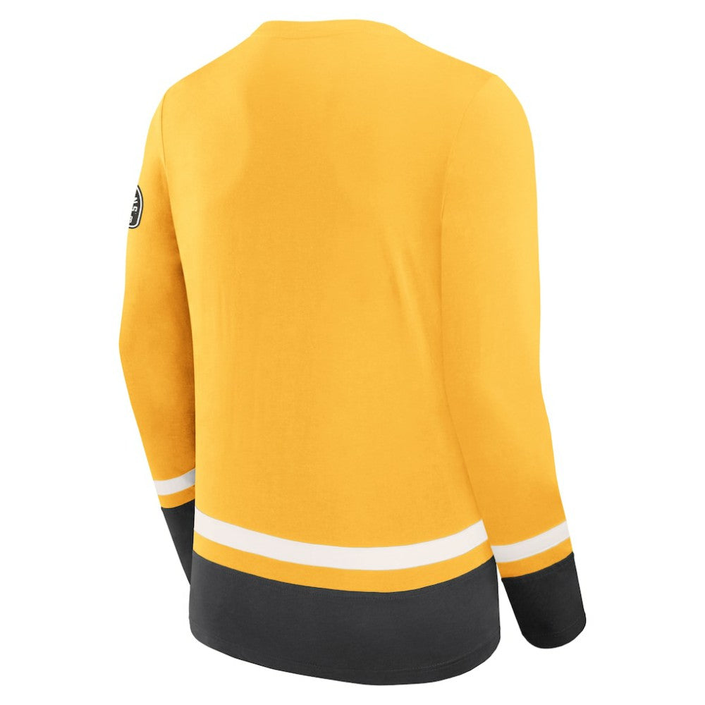 Boston Bruins Fanatics Vintage High Point Long Sleeve T-Shirt Gold