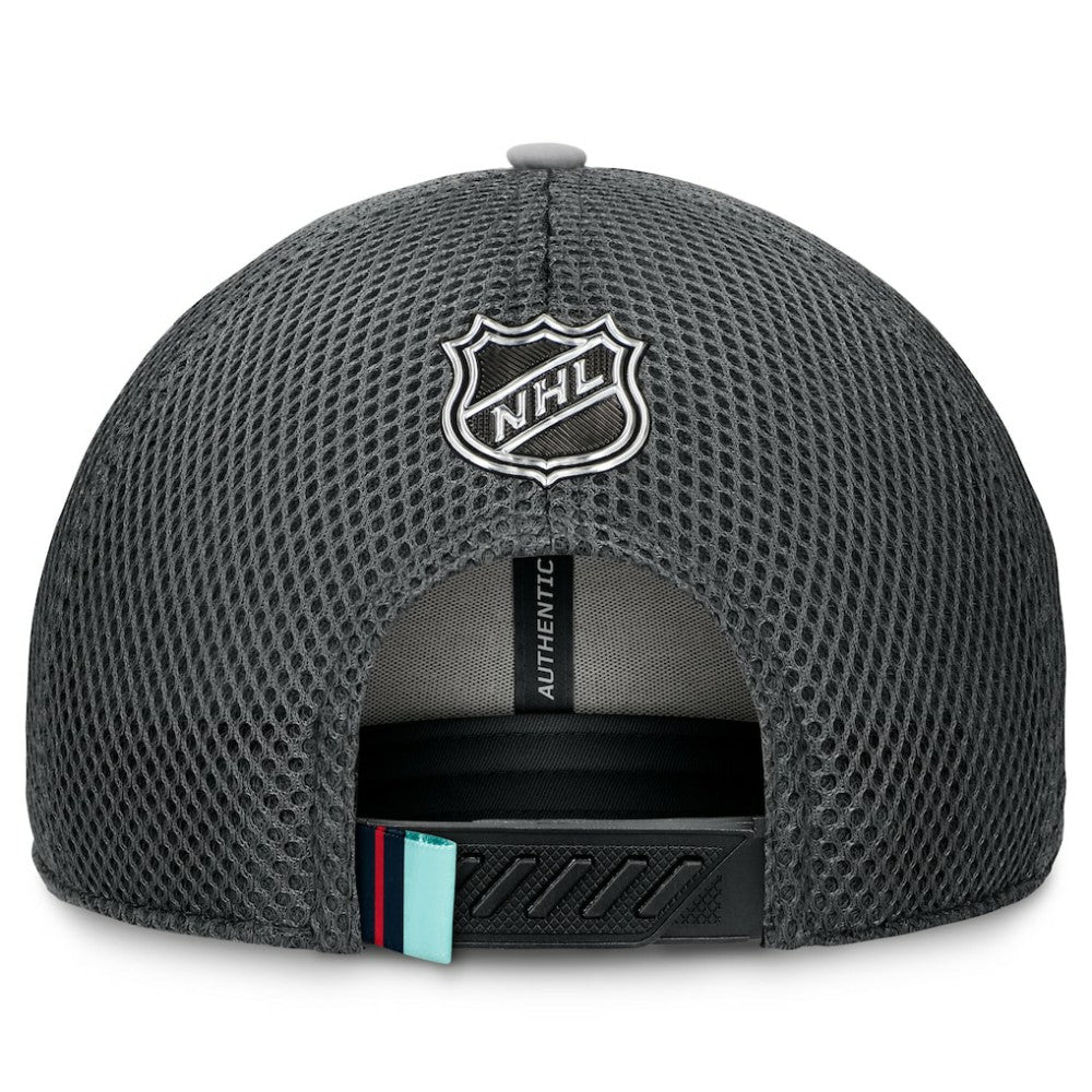 Seattle Kraken Fanatics Authentic Pro Home Ice Trucker Adjustable Hat Gray