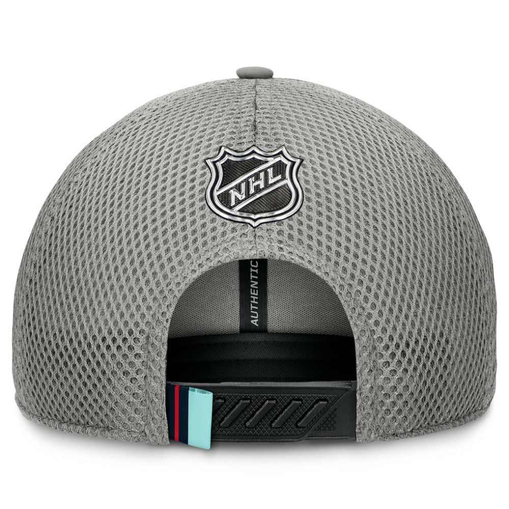 Seattle Kraken Fanatics Authentic Pro Home Ice Trucker Adjustable Hat Gray