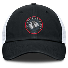 Chicago Blackhawks Fanatics Averie Trucker Adjustable Hat Black/White