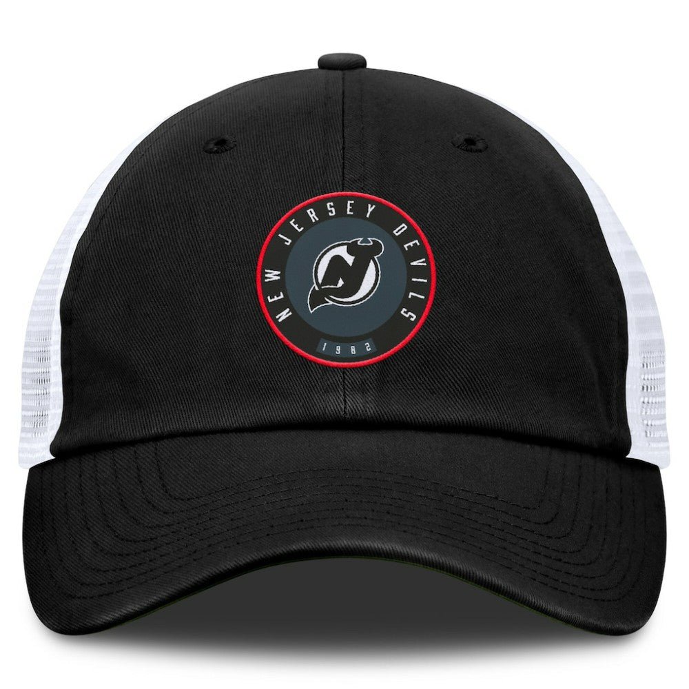New Jersey Devils Fanatics Averie Trucker Adjustable Hat Black/White