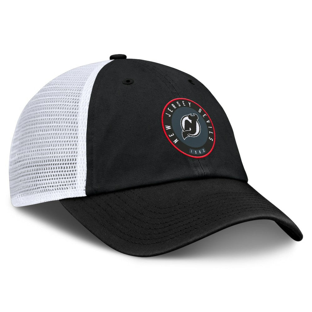 New Jersey Devils Fanatics Averie Trucker Adjustable Hat Black/White