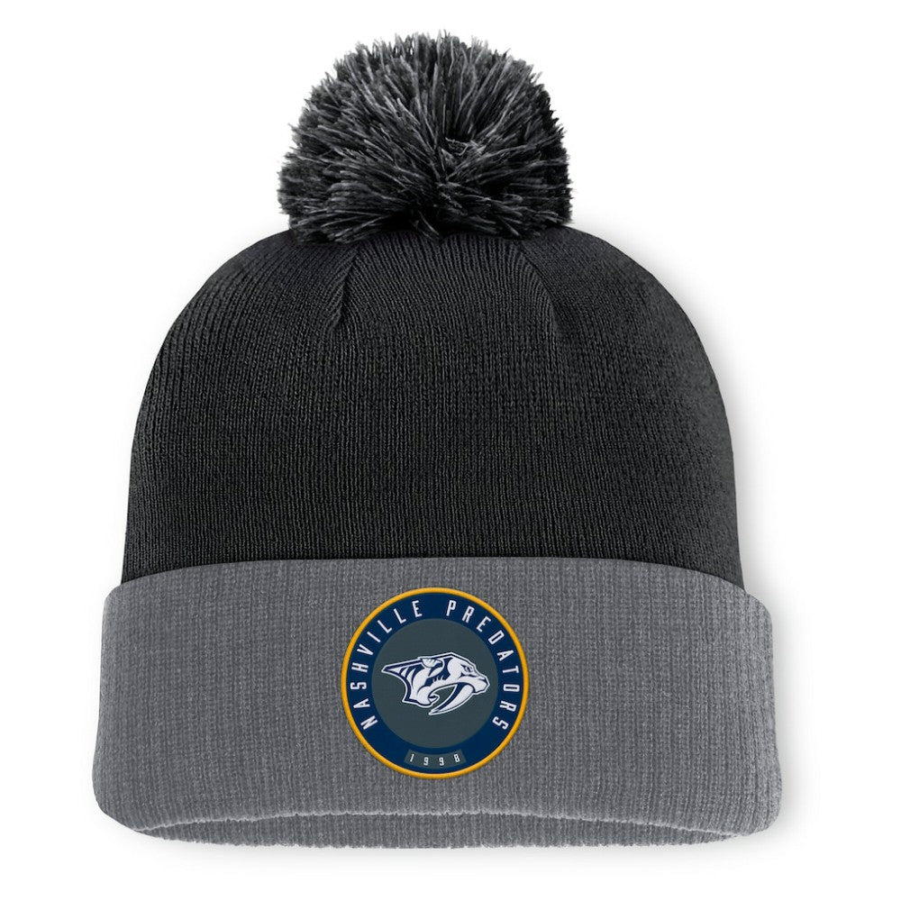 Nashville Predators Fanatics Aspyn Cuffed Knit Hat with Pom Black