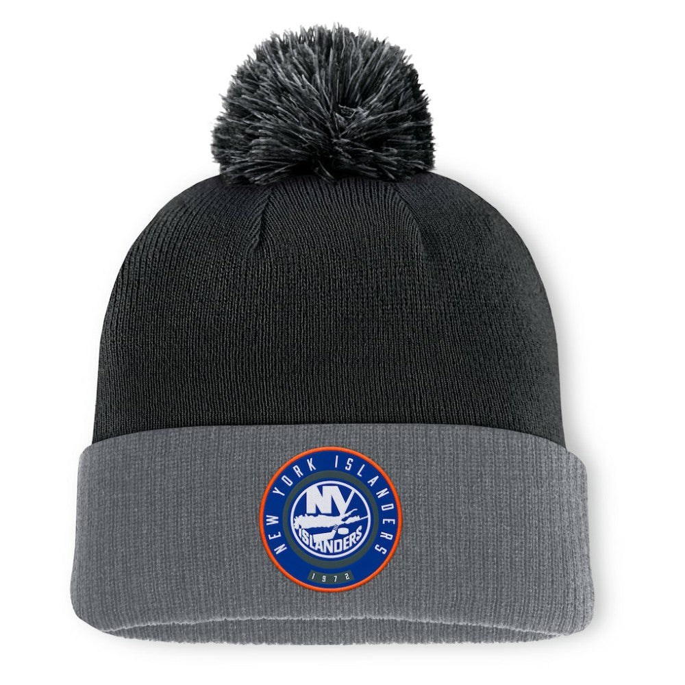 New York Islanders Fanatics Aspyn Cuffed Knit Hat with Pom Black
