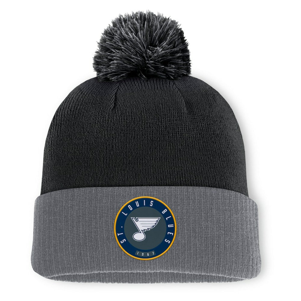 St. Louis Blues Fanatics Aspyn Cuffed Knit Hat with Pom Black