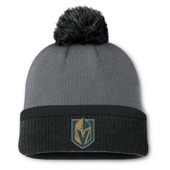 Vegas Golden Knights Fanatics Women's Cuffed Knit Hat with Pom Charcoal