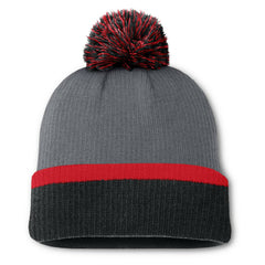 Detroit Red Wings Fanatics Women's Cuffed Knit Hat with Pom Charcoal