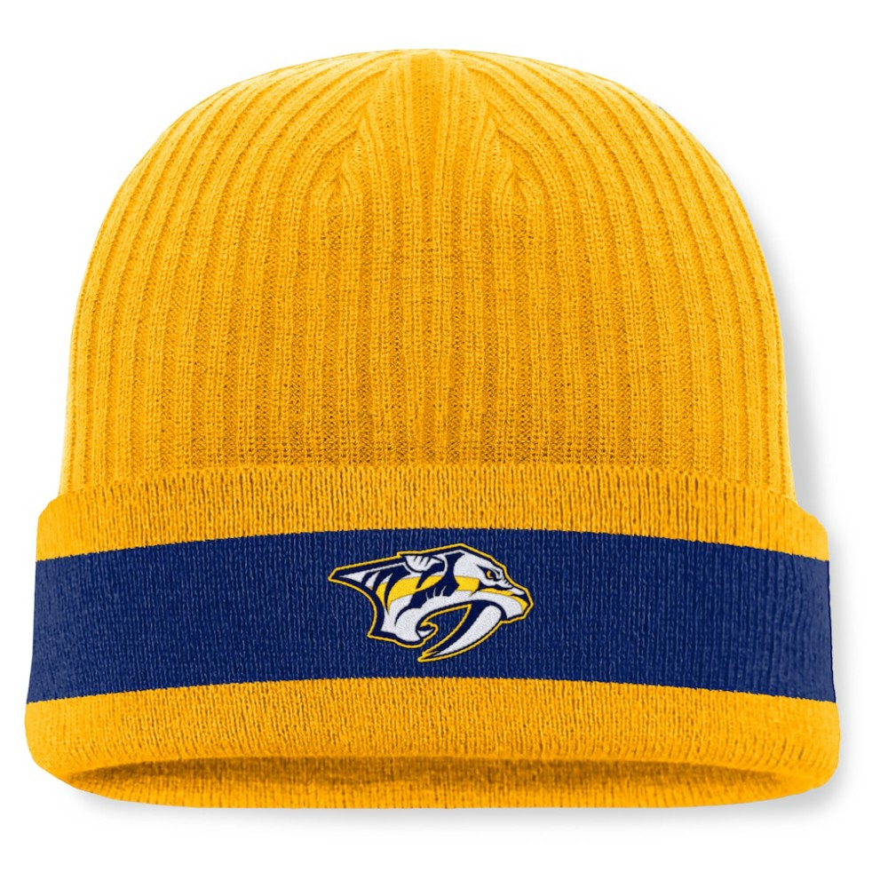 Nashville Predators Fanatics Blueliner Cuffed Knit Hat Gold