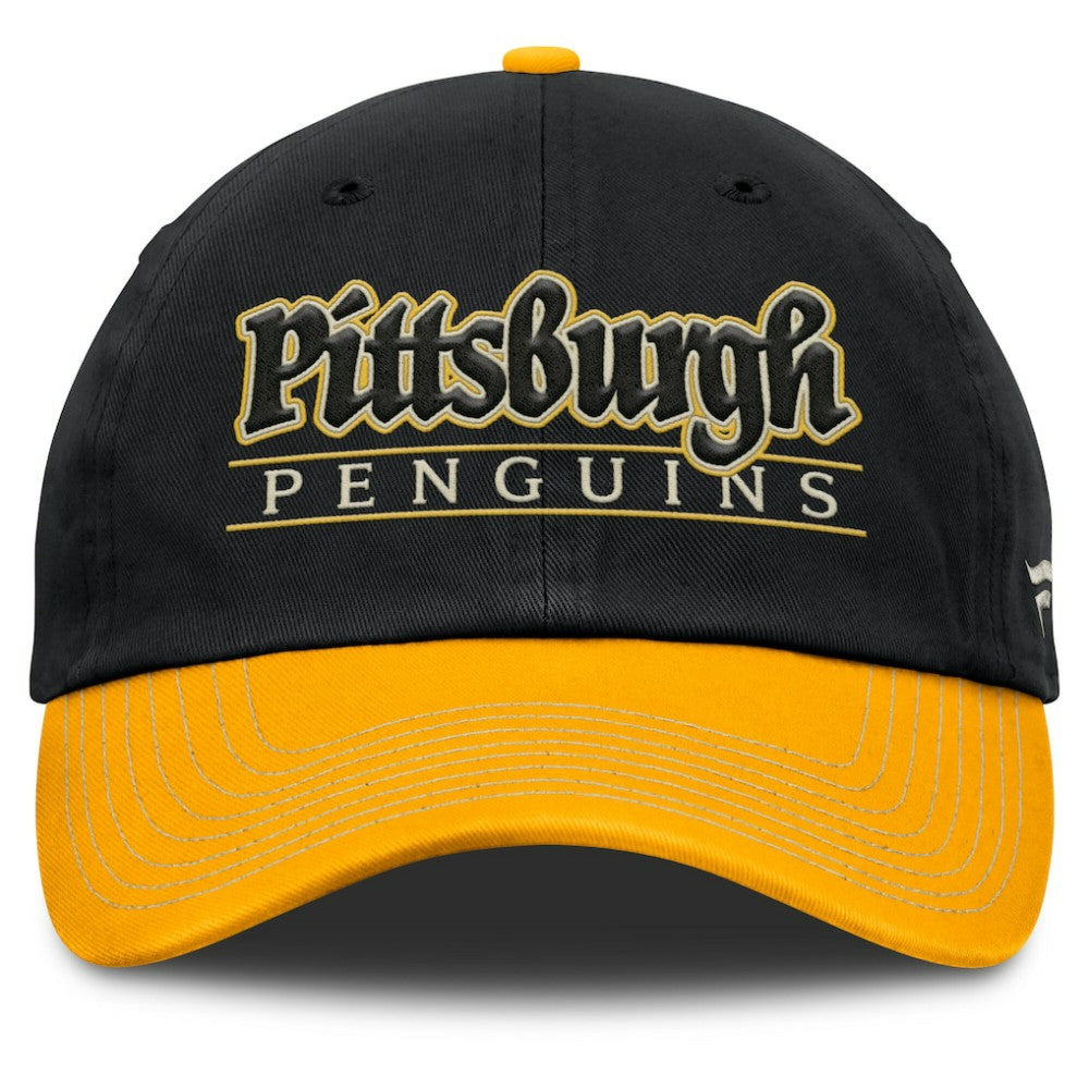 Pittsburgh Penguins Fanatics Heritage Home Ice Two-Tone Adjustable Hat Black/Gold