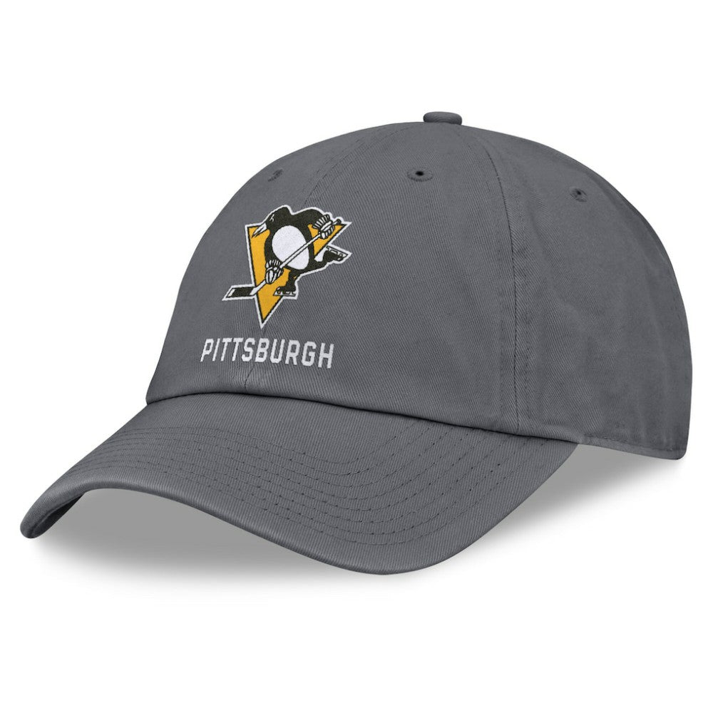 Pittsburgh Penguins Fanatics Washed Adjustable Hat Charcoal