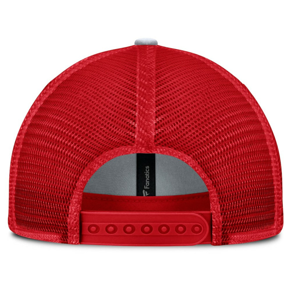 Detroit Red Wings Fanatics Fundamental One-Time Trucker Adjustable Hat Red