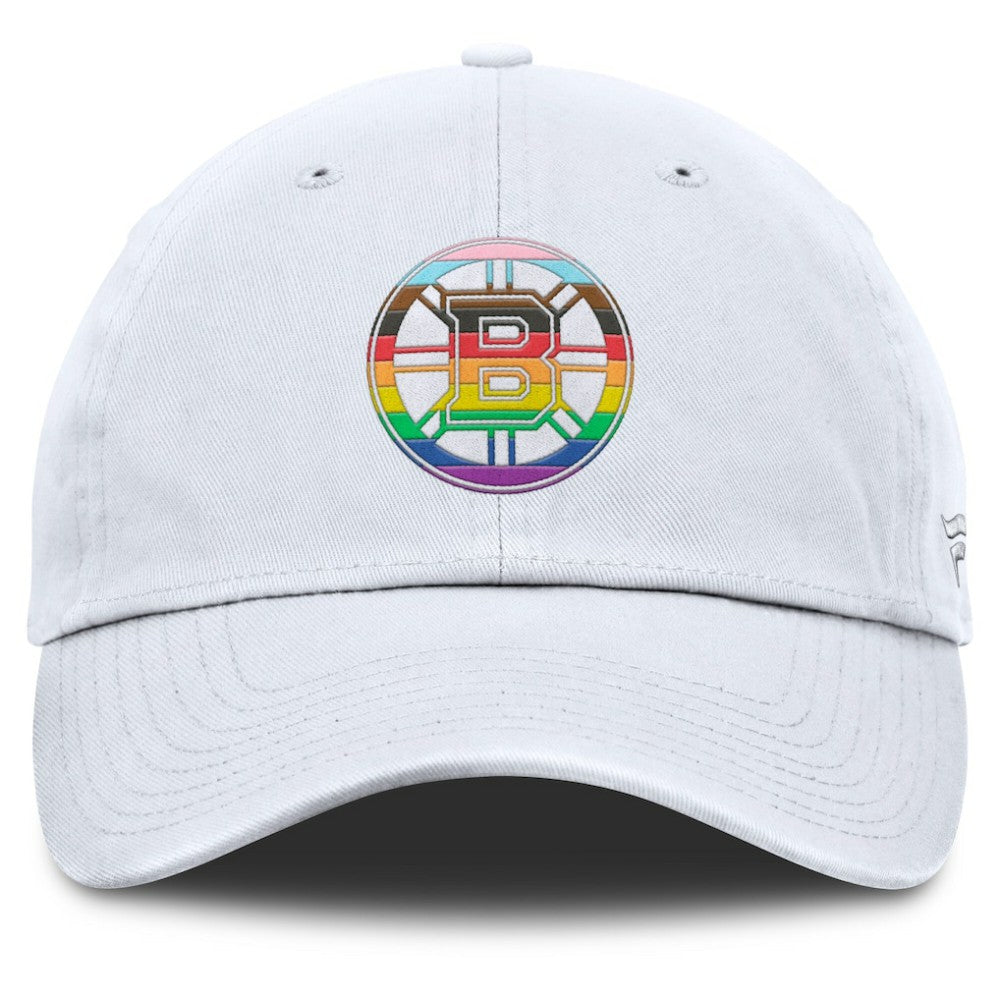 Boston Bruins Fanatics PRIDE Adjustable Hat White
