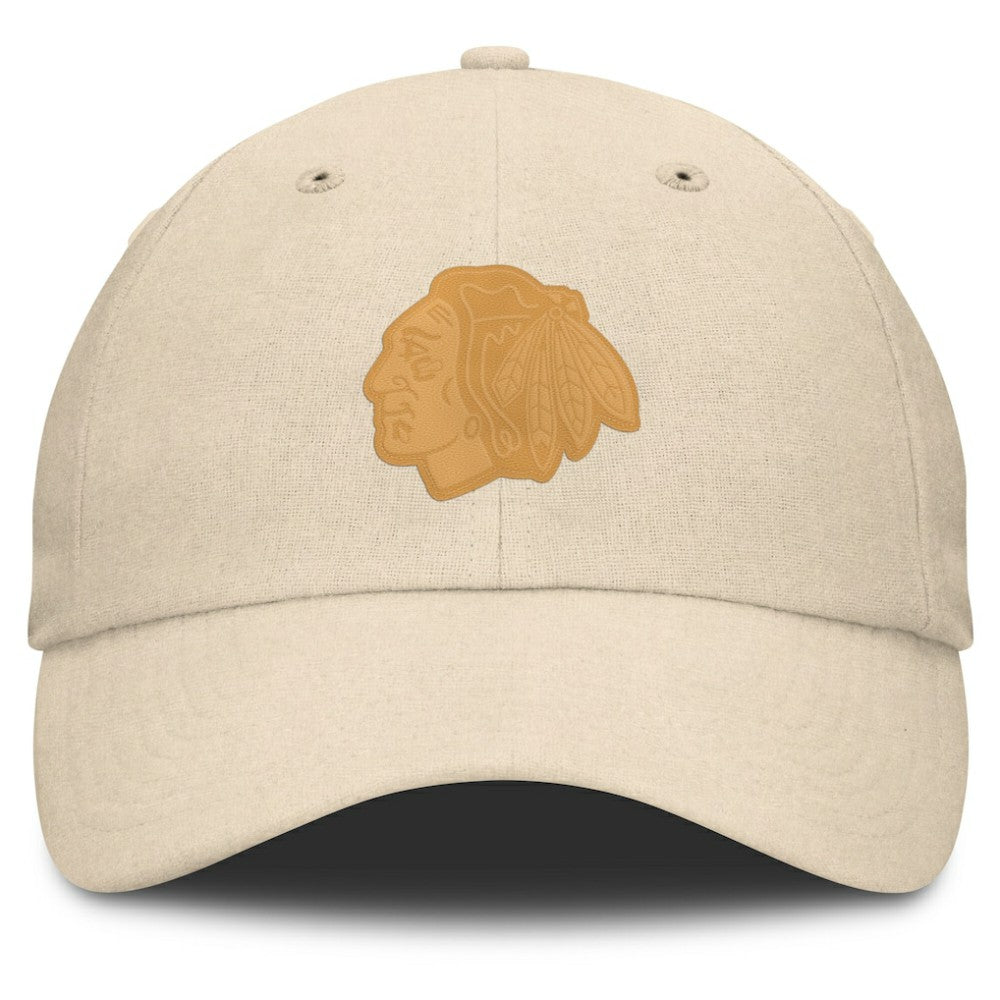 Chicago Blackhawks Fanatics Front Office Canvas Adjustable Hat Tan