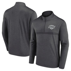 Los Angeles Kings Logo Athletic Head-to-Head Raglan Quarter-Zip Top Heather Charcoal