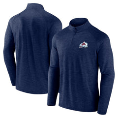 Colorado Avalanche Logo Athletic Head-to-Head Raglan Quarter-Zip Top Navy