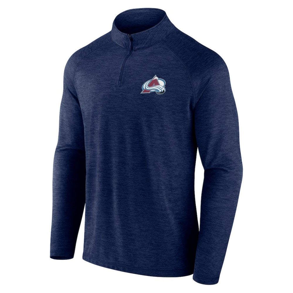 Colorado Avalanche Logo Athletic Head-to-Head Raglan Quarter-Zip Top Navy