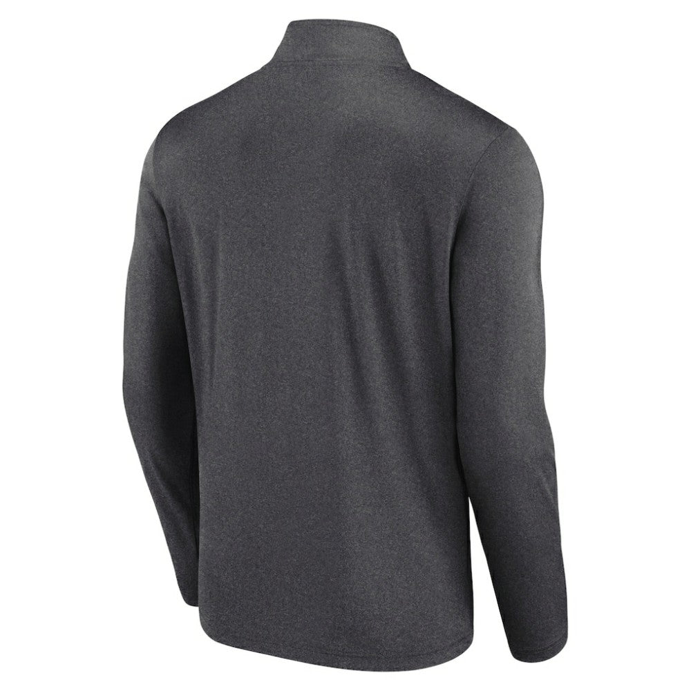 Philadelphia Flyers Logo Athletic Head-to-Head Raglan Quarter-Zip Top Heather Charcoal