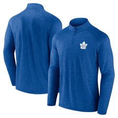 Toronto Maple Leafs Logo Athletic Head-to-Head Raglan Quarter-Zip Top Blue