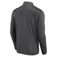 Pittsburgh Penguins Logo Athletic Head-to-Head Raglan Quarter-Zip Top Heather Charcoal