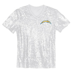 Justin Herbert Los Angeles Chargers Girls Youth Sequin V-Neck Fashion Jersey - Powder Blue on sale