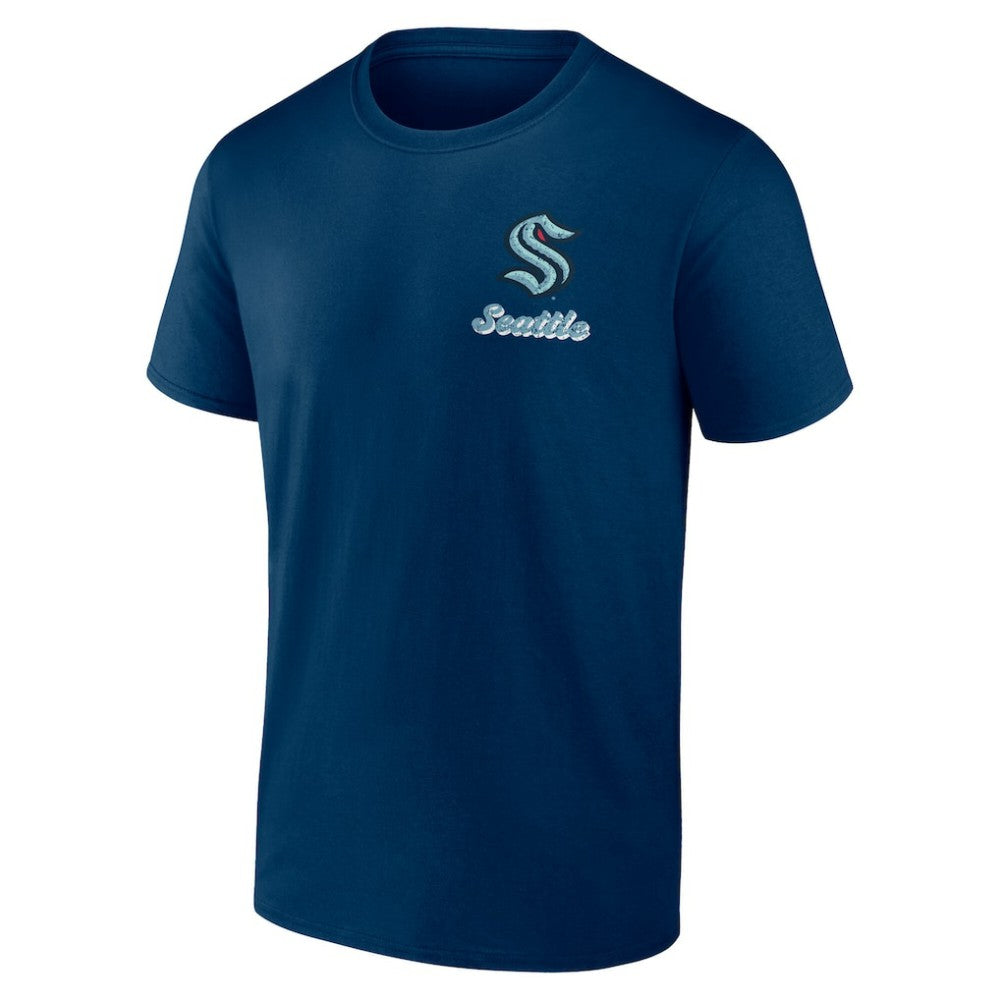 Seattle Kraken Logo Athletic Never Over T-Shirt Navy