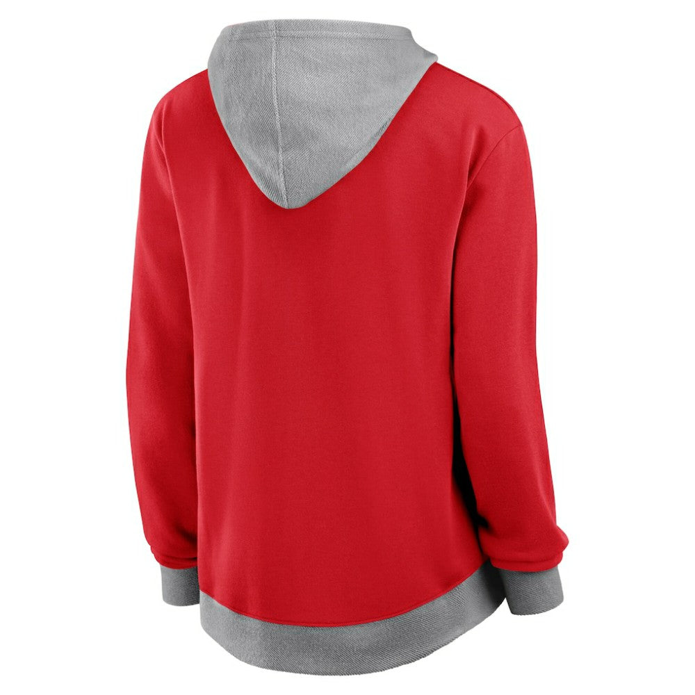 Detroit Red Wings Logo Athletic Women's Hit It French Terry Full-Zip Hoodie Red