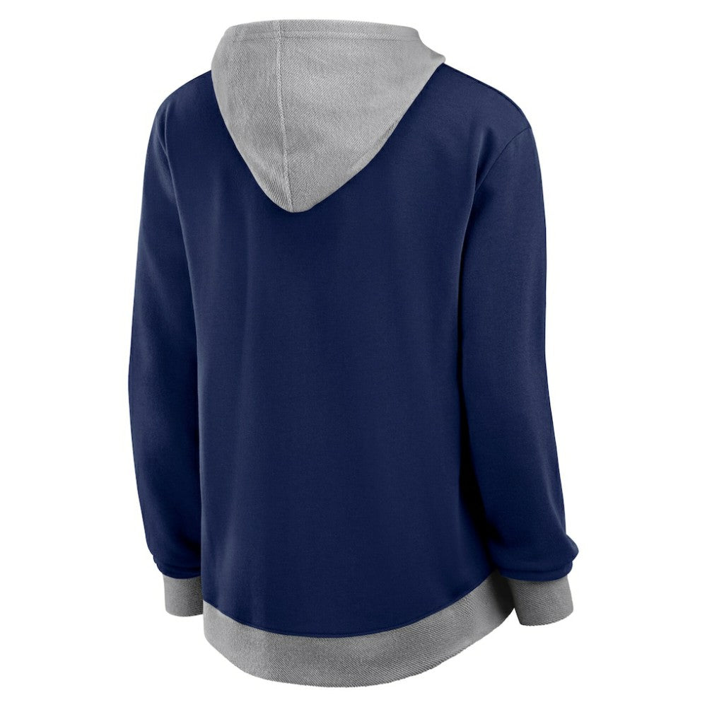 Columbus Blue Jackets Logo Athletic Women's Hit It French Terry Full-Zip Hoodie Navy