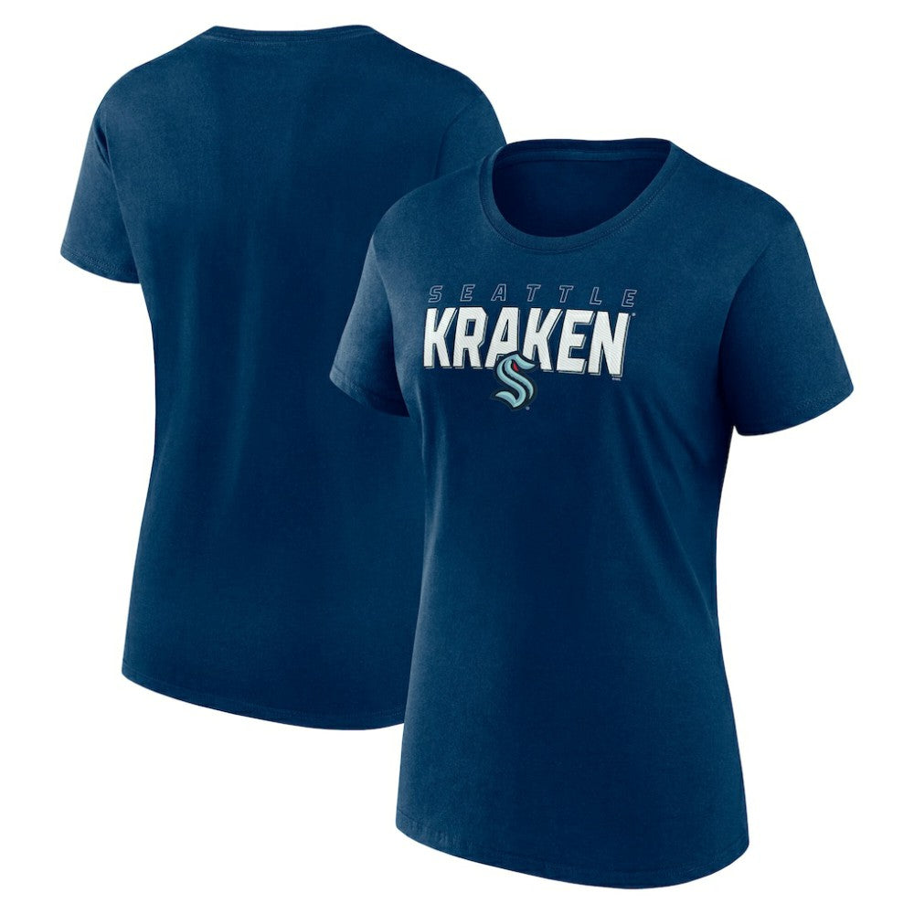 Seattle Kraken Logo Athletic Women's Launch Scoop Neck T-Shirt Navy