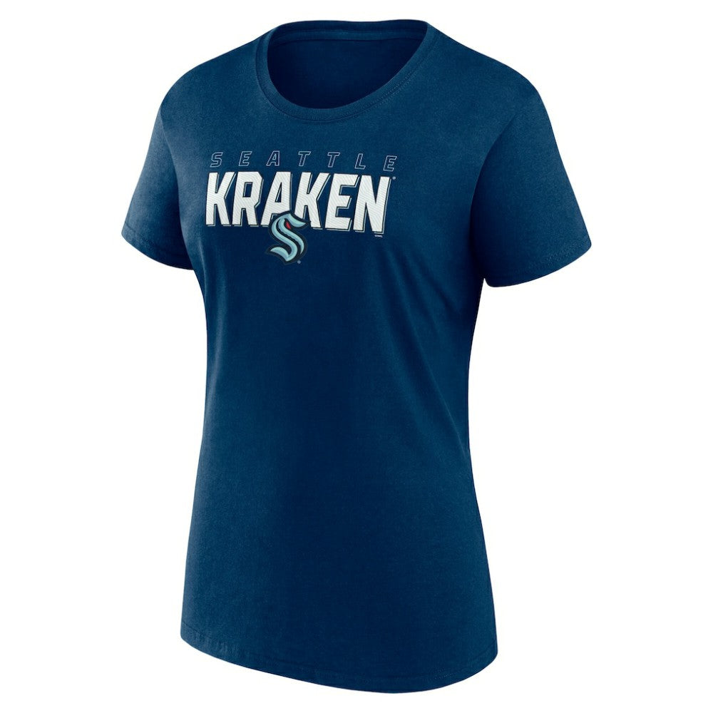 Seattle Kraken Logo Athletic Women's Launch Scoop Neck T-Shirt Navy