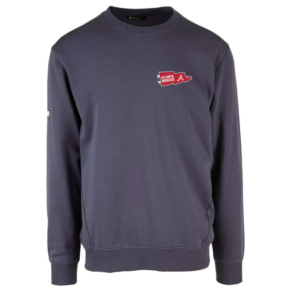 Atlanta Braves Levelwear  Zane Rafters Pullover Sweatshirt Navy