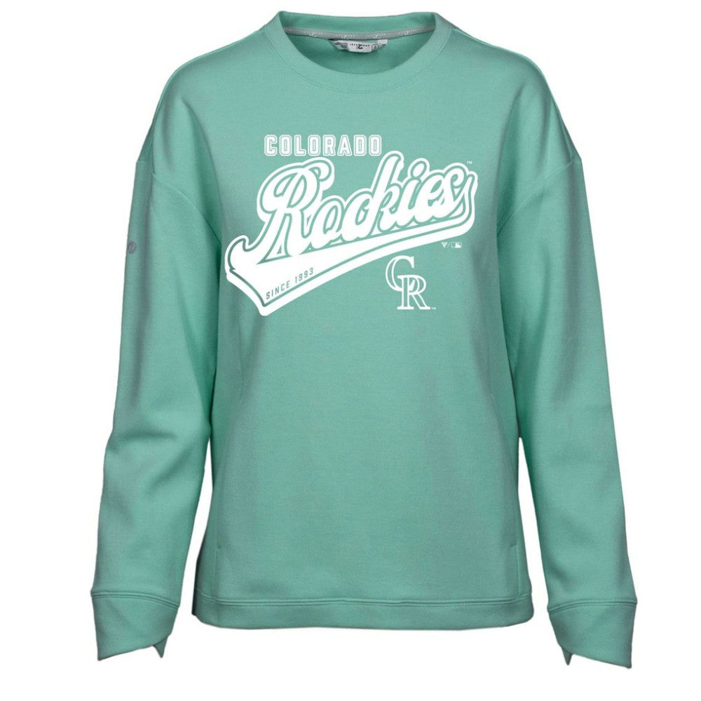 Colorado Rockies Levelwear Women's  Fiona Sweep Pullover Sweatshirt Mint