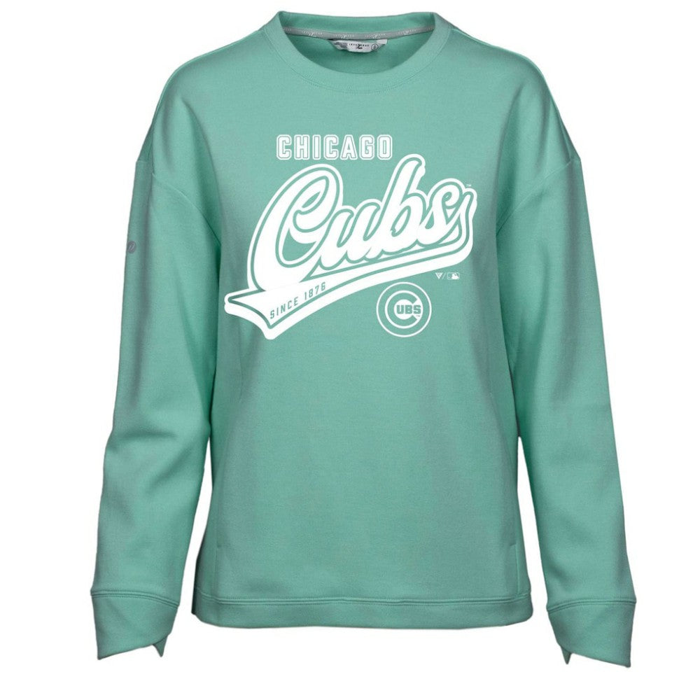Chicago Cubs Levelwear Women's  Fiona Sweep Pullover Sweatshirt Mint