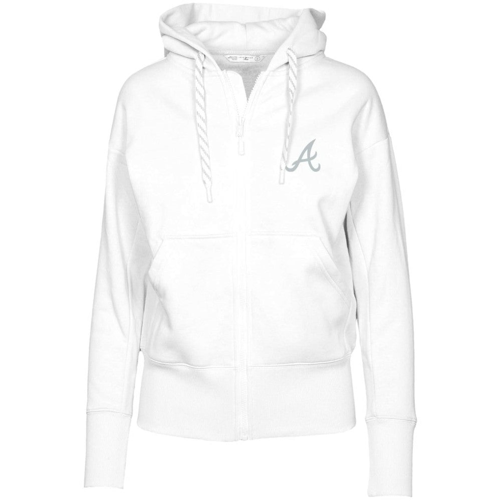 Atlanta Braves Levelwear Women's  Gardinia Core Full-Zip Hoodie White