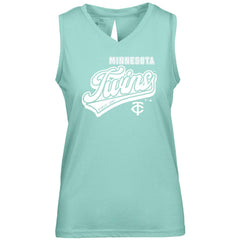 Minnesota Twins Levelwear Women's  Paisley Sweep V-Neck Tank Top Mint
