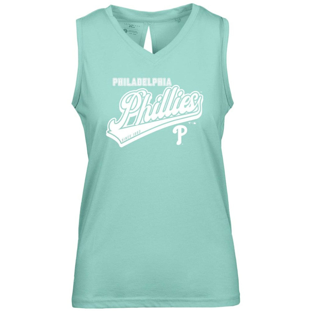 Philadelphia Phillies Levelwear Women's  Paisley Sweep V-Neck Tank Top Mint