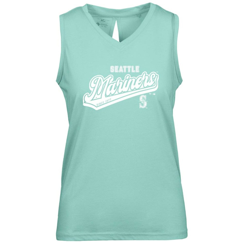 Seattle Mariners Levelwear Women's  Paisley Sweep V-Neck Tank Top Mint