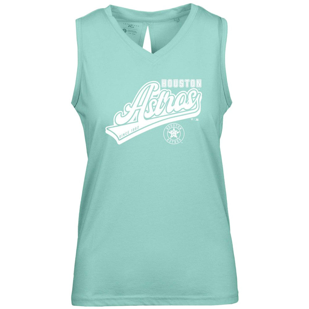 Houston Astros Levelwear Women's  Paisley Sweep V-Neck Tank Top Mint